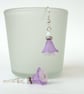 Purple and white flower earrings - Image 4