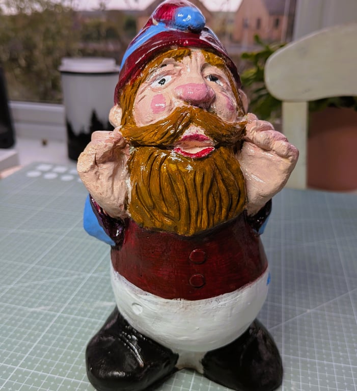 Personalised Concrete Football Fan Gnome, Garden Ornament, made to order 