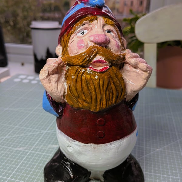 Personalised Concrete Football Fan Gnome, Garden Ornament, made to order 