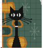 022 - Atomic Mid-Century styled cat cross stitch pattern (PDF Chart) - Image 4