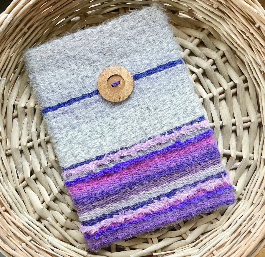 Hand Woven Sleeve. Hand Woven Pouch. Kindle Cover. Keepsake, Storage Bag.
