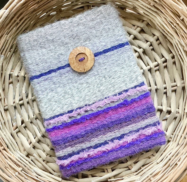 Hand Woven Sleeve. Hand Woven Pouch. Kindle Cover. Keepsake, Storage Bag.