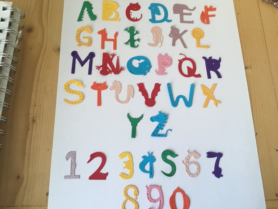 Alphabet sampler. Animal alphabet and number sampler. Children's wall art. CC673