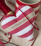 RED AND WHITE STRIPED HEART DECORATION - midi size - Image 4