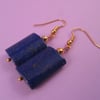 Blue Lapis Lazuli Rectangle Dangle Earrings