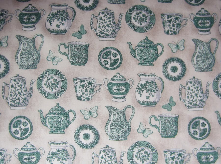 1 Metre of Teapot, Jug, Cup and Plate Fabric