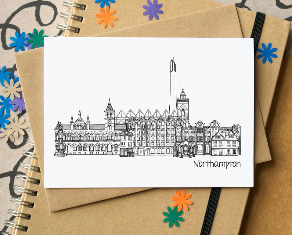 Northampton Skyline Greetings Card