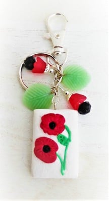 Poppy Bag Charm  Key Ring - The Poppy Collection