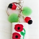 Poppy Bag Charm  Key Ring - The Poppy Collection