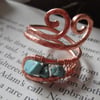 Double Twist Triple Jade Wrap Ring