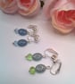 Clip On Earrings with Opaline Ovals and a Crystal, Gift for Her, Colour Choice - Image 7