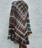 Autumn hues wool rich lace crochet triangle wrap shawl  - Image 2