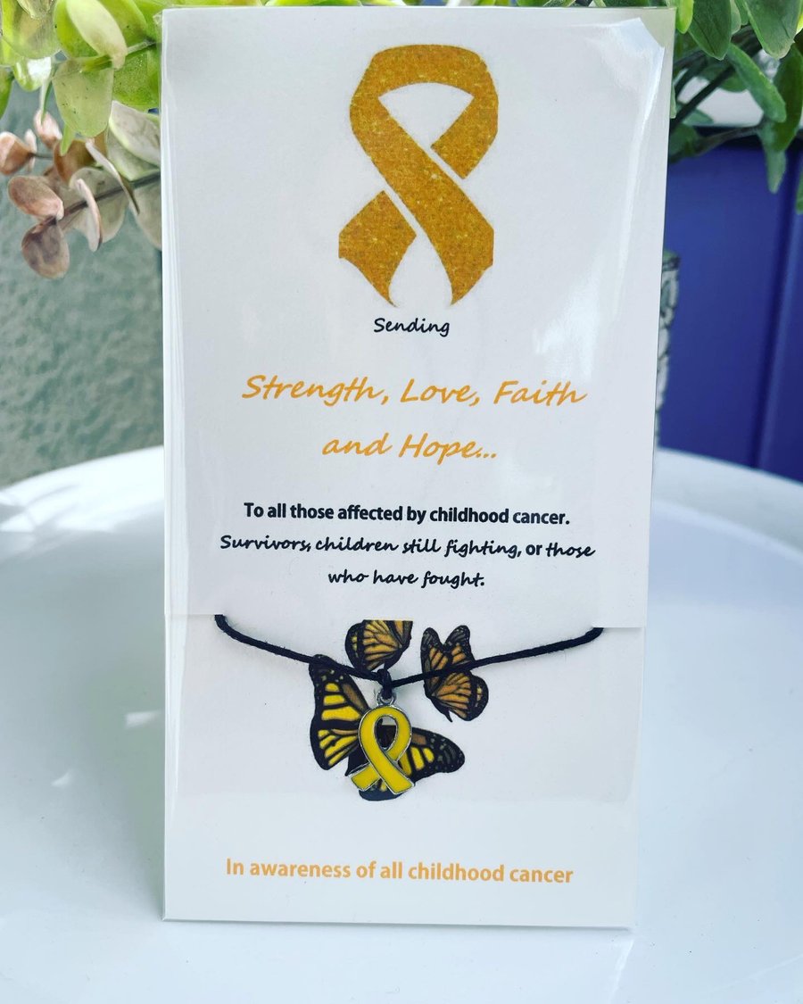 Childhood cancer awareness ribbon charm bracelet 