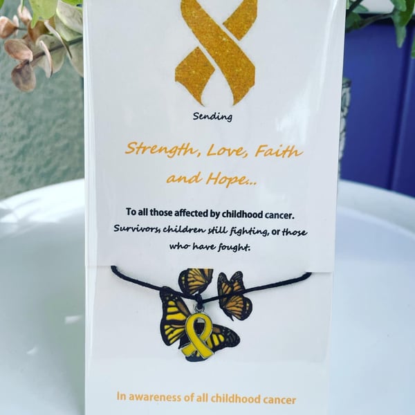 Childhood cancer awareness ribbon charm bracelet 