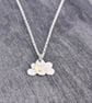 Cloud Pendant with gold star. Hammered silver cloud pendant, clouds, celestial ,