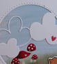 Fox With Clouds and Toadstools Blank Card - Image 2