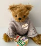 Mohair teddy bear, handmade dressed one of a kind artist bear