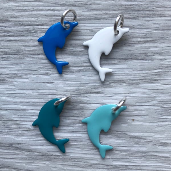 Enamel Dolphin charm 