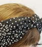 Polka Dot and Floral self tie summer headband, head scarf, hair tie - Image 4