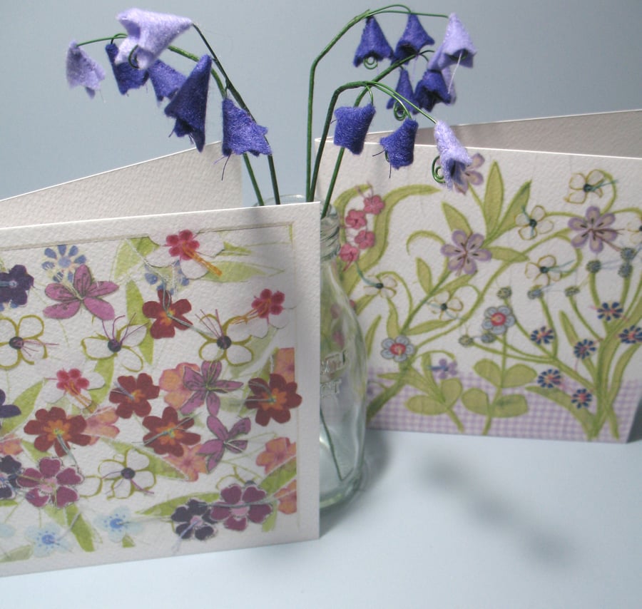 Pair of Flower Garden cards 