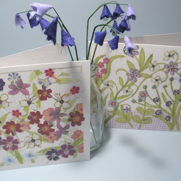 Pair of Flower Garden cards 