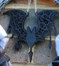 Gorgeous Black and Silver Ribbon Batty Wreath - Image 6