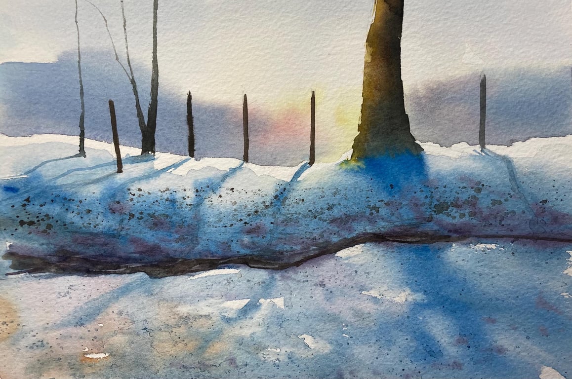 Winter shadows over Kirkby (Original Watercolour painting)  