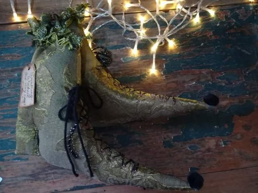 Witches shoes, primitive style, Halloween, witches gift