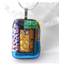 Luxury Fused Dichroic Glass Pendant P014 Silver plated chain - Image 3