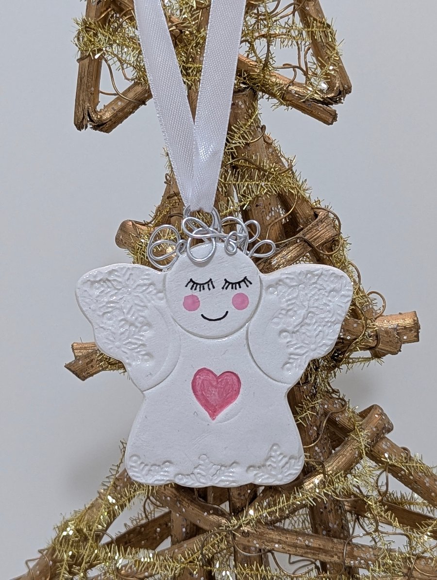 Clay Christmas angel decoration, Christmas tree decoration 
