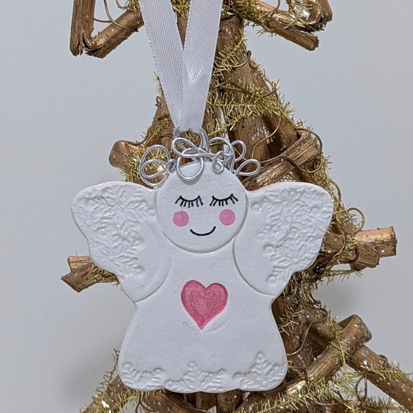 Clay Christmas angel decoration, Christmas tree decoration 