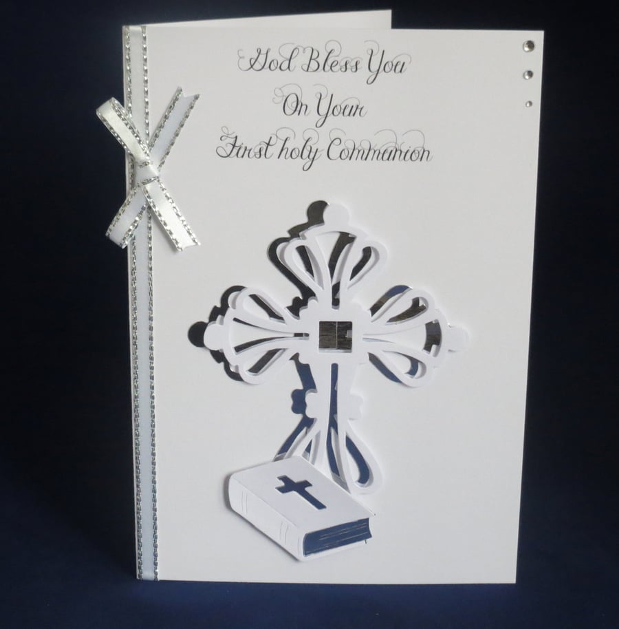 First Holy Communion handcrafted card - Personalised if required
