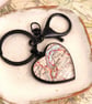 Long Distance Relationship Heart Two Maps Keyring Gift for Couple - Image 3
