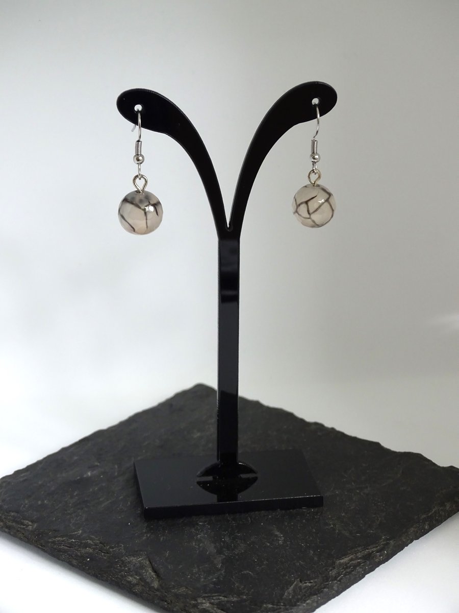 Dragon Vein Agate Earrings