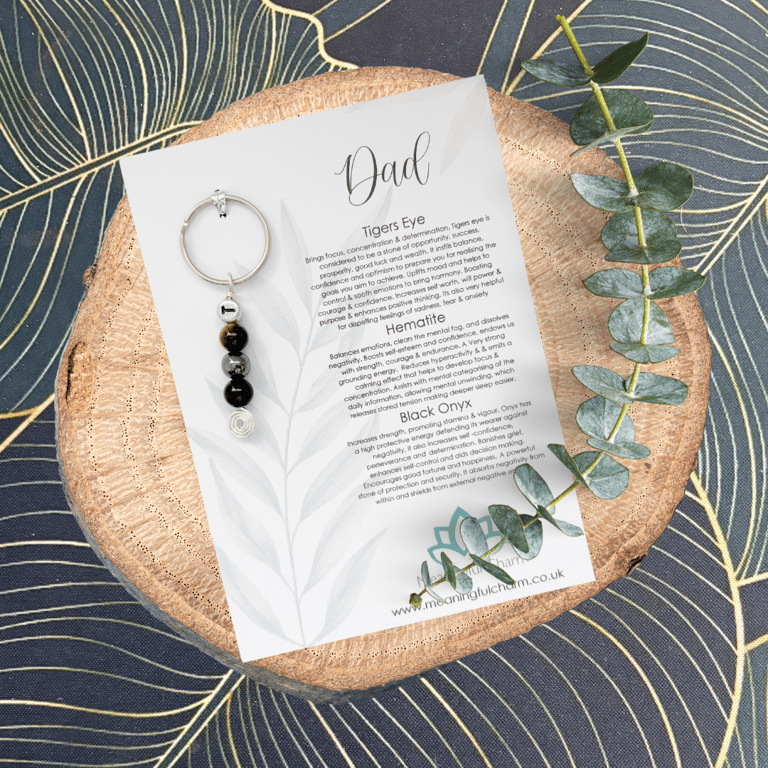 Personalised Dad Crystal Keyring Dad Gifts Fathers Day Keychain Gift