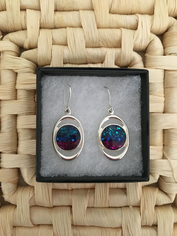 Oval Eclipse Tricolour Earrings