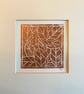 Copper leaves Lino print - Image 1
