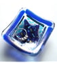 Ring Dish Fused Glass 7cm Blue Star dichroic  - Image 4