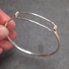 Silver Bangle Bracelet, Hallmarked, Handmade