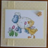 Sale - Sheep and Duck Card - Birthday,  Easter, Get Well, New Baby