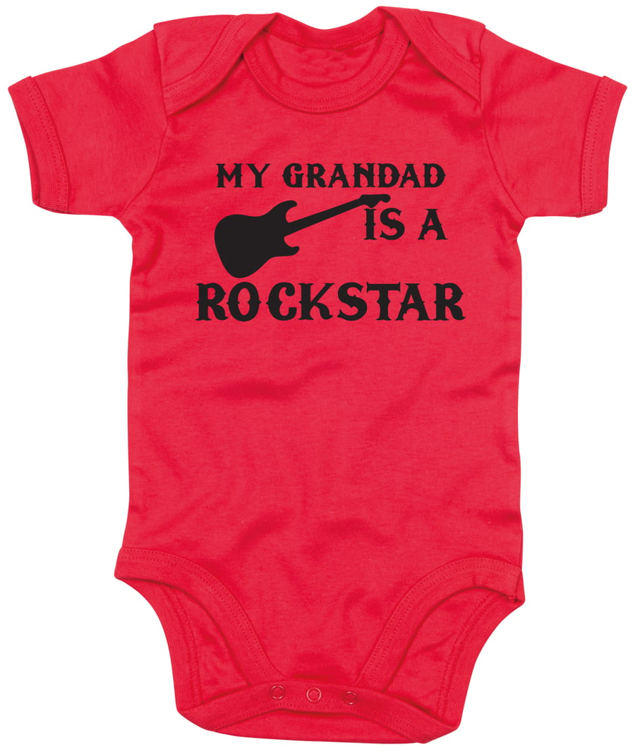 Rockstar Grandad, Mum, Dad - Baby Grow