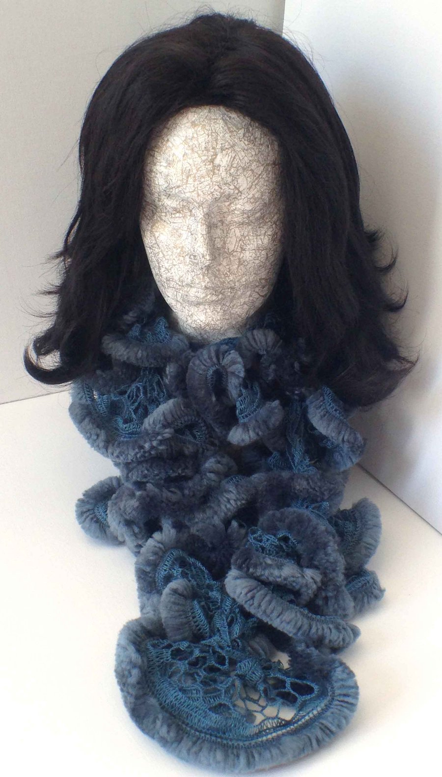 Hand Knitted Blue Scarf - Perfect for Cooler Months   