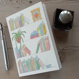 Pocket notebook with original bookshelves design