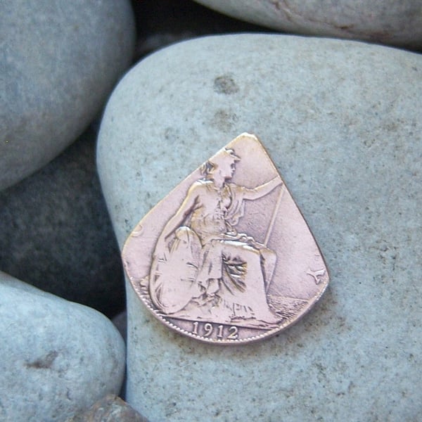 Recycled Penny Coin Guitar Plectrum or Pick