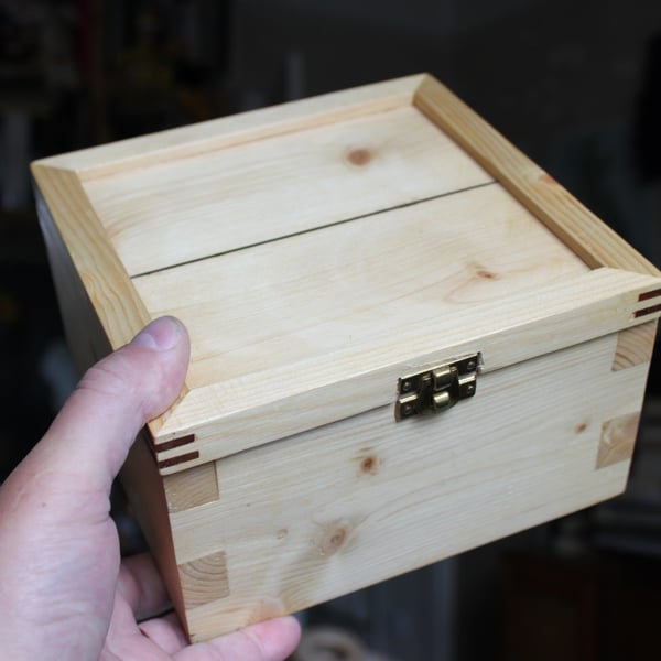 Pine box with ebony stripe and lift out tray