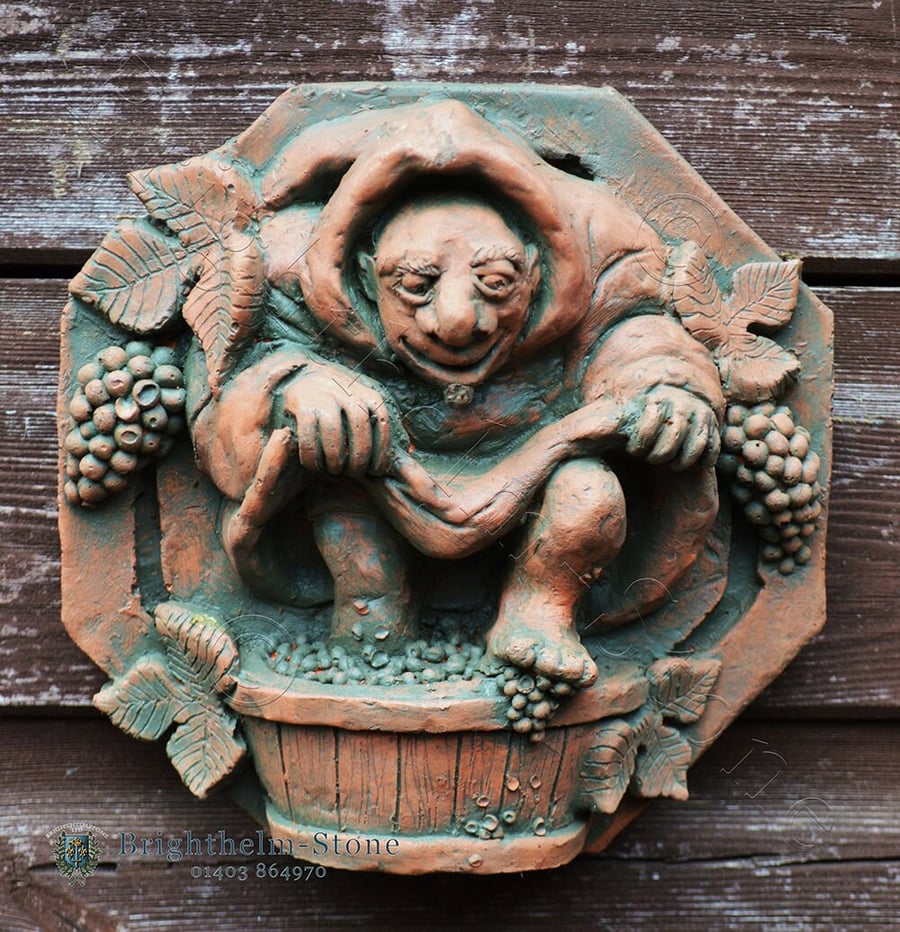 Grape Treading Monk Plaque 