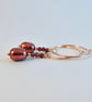 Pearl & Garnet Rose Vermeil Hoop Earrings, Birthday, Anniversary, Gifts For Her - Image 3