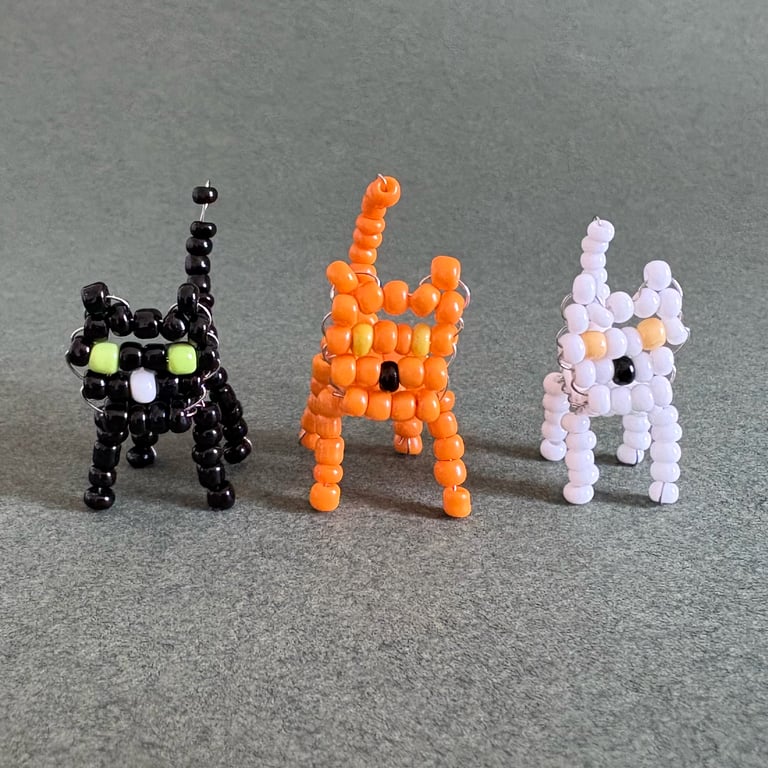Beaded Cat Trinket Decoration