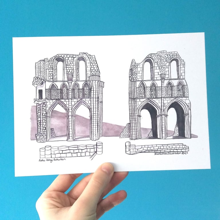 Roche Abbey, Rotherham A5 Building Print