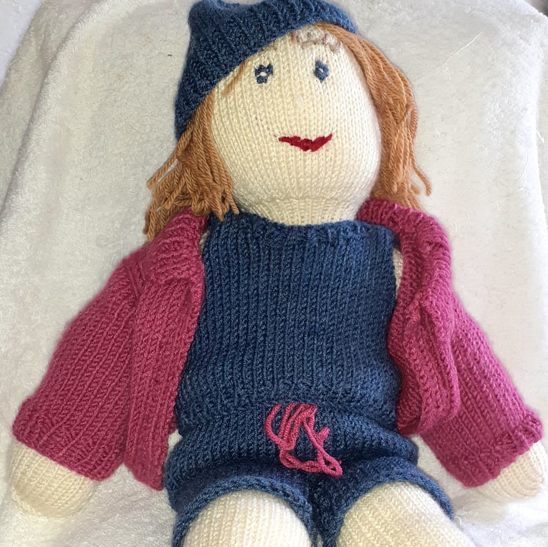 Susie, a Hand Knitted doll